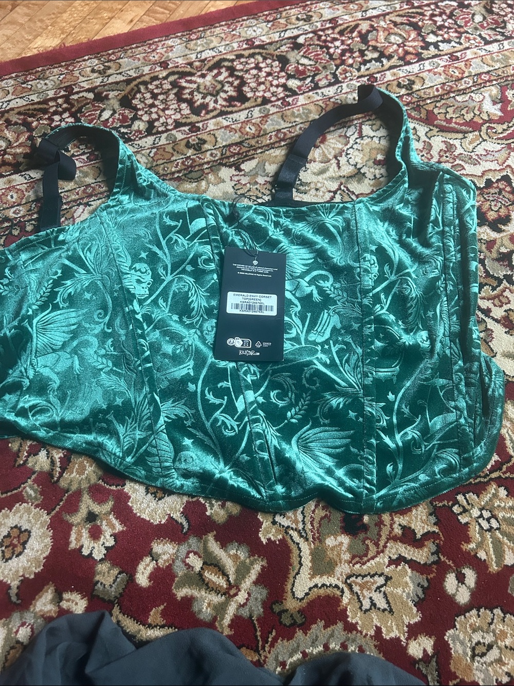 Killstar Teal Green Jacquard Bustier Bra
